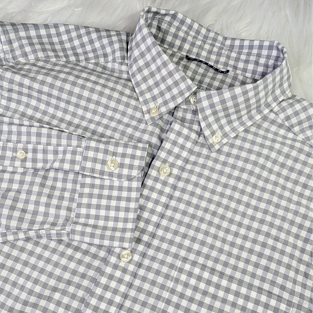 Vineyard Vines OTG Performance Shirt Mens Small Grey Gingham Button Down brrr°